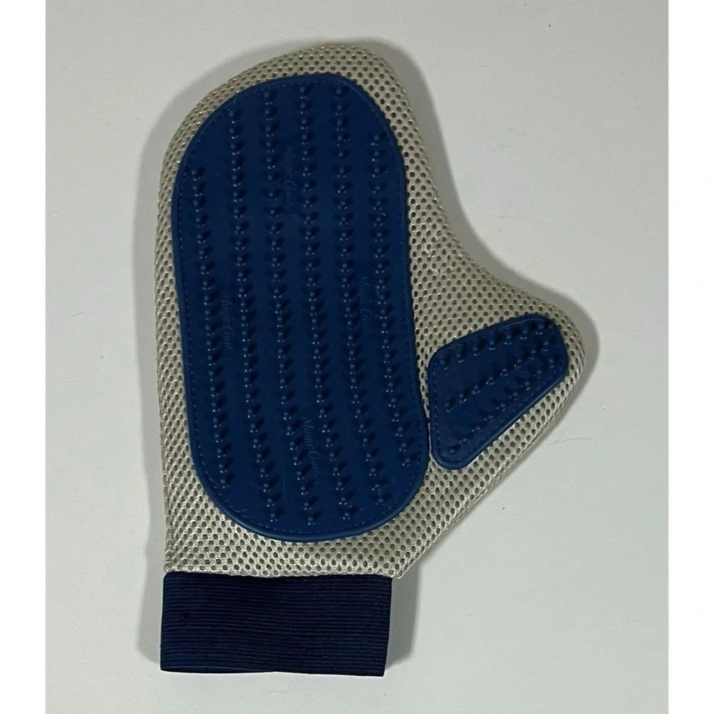 Grey Silicone Cat Cats Dog Pet Hair-Removing Grooming Glove Brush Hairbrush 🐾